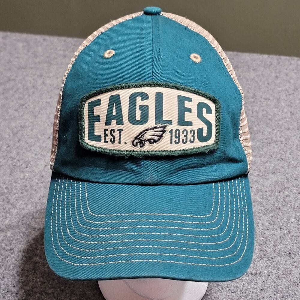 Philadelphia Eagles Hat Dad Cap Mens Green OTS NFL Patch Trucker Mesh Snapback
